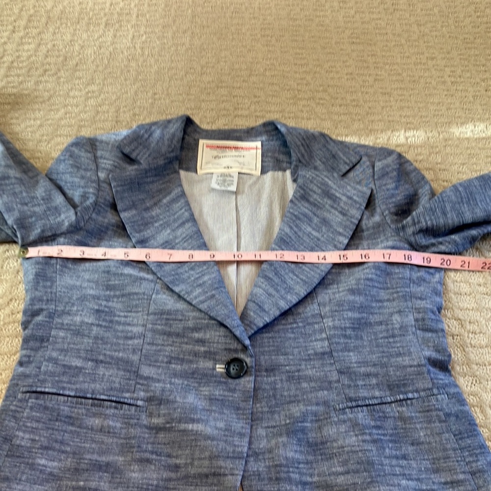 Fabulous navy with white lines Anthropologie Cartonnier cotton/spandex jacket - Picture 13 of 15